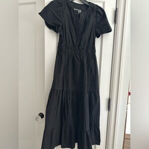 Anthropologie Black Tiered Midi Dress